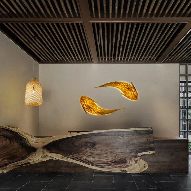 Dlight Decor Japanese Fish Wall Lamp Sculpture