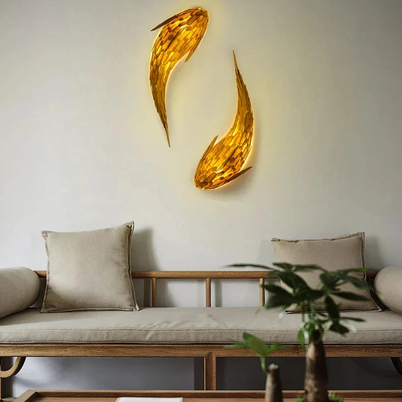 Dlight Decor Japanese Fish Wall Lamp Sculpture