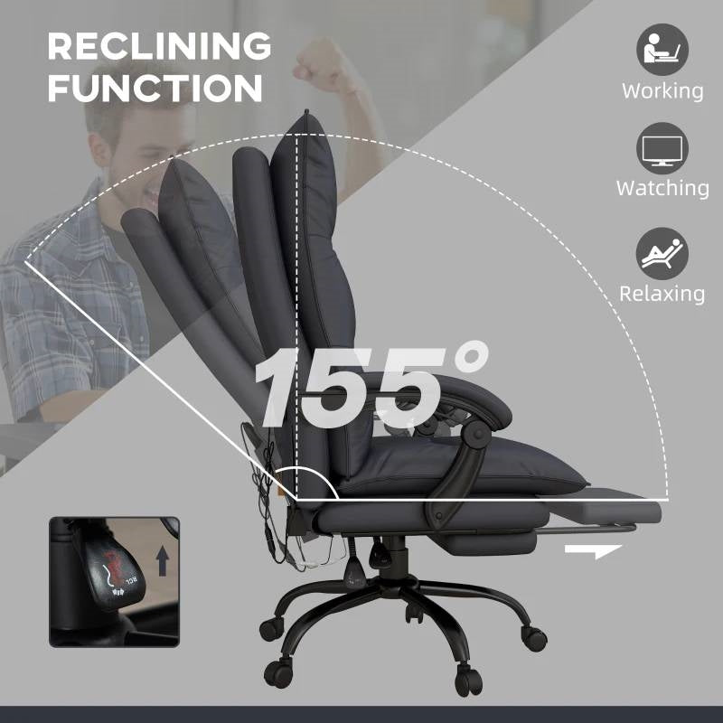 Double Padded Office Chair | Heated Massage With Six Point Vibration by HomePacific