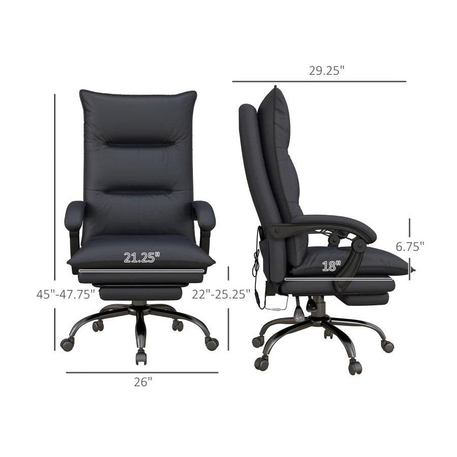 Double Padded Office Chair | Heated Massage With Six Point Vibration by HomePacific