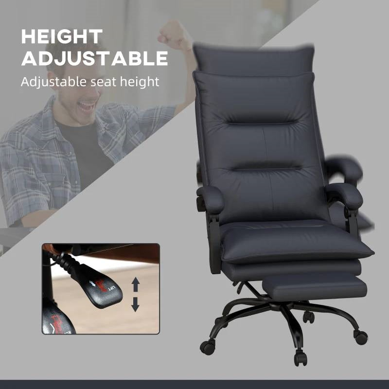 Double Padded Office Chair | Heated Massage With Six Point Vibration by HomePacific