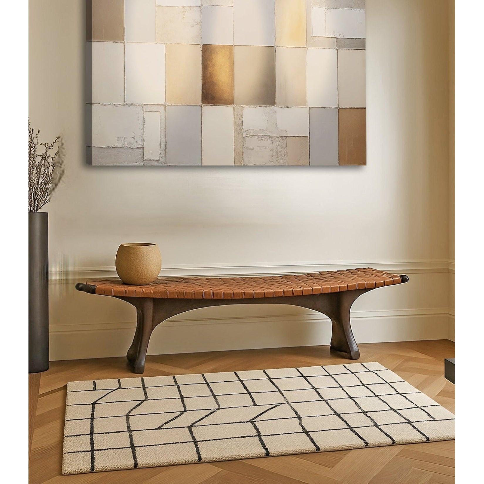 Earth Tones Patchwork Geometric Wall Art