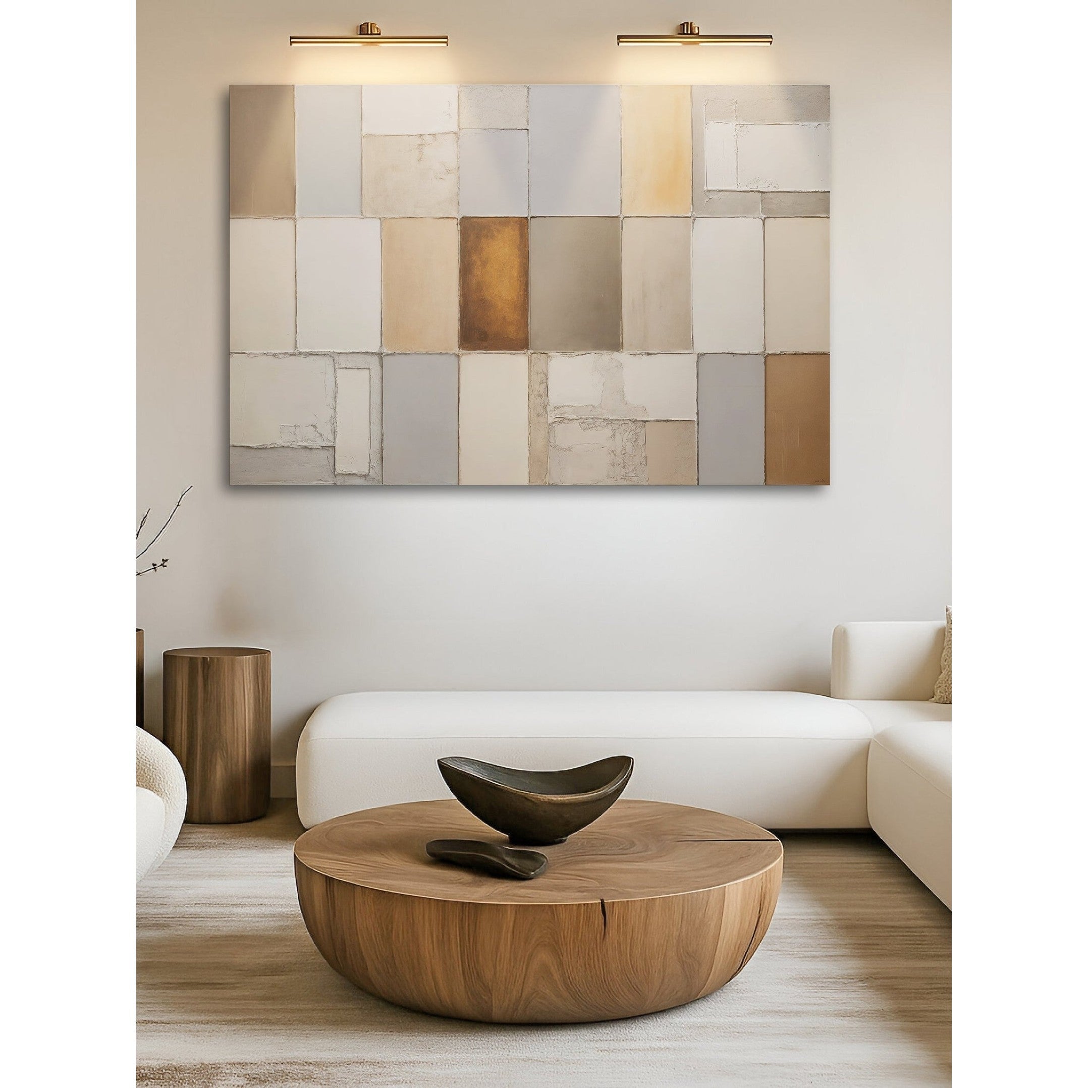 Earth Tones Patchwork Geometric Wall Art