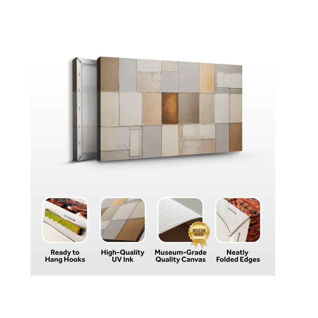 Earth Tones Patchwork Geometric Wall Art