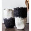 Eclipse Black & White Wool Floor Vase
