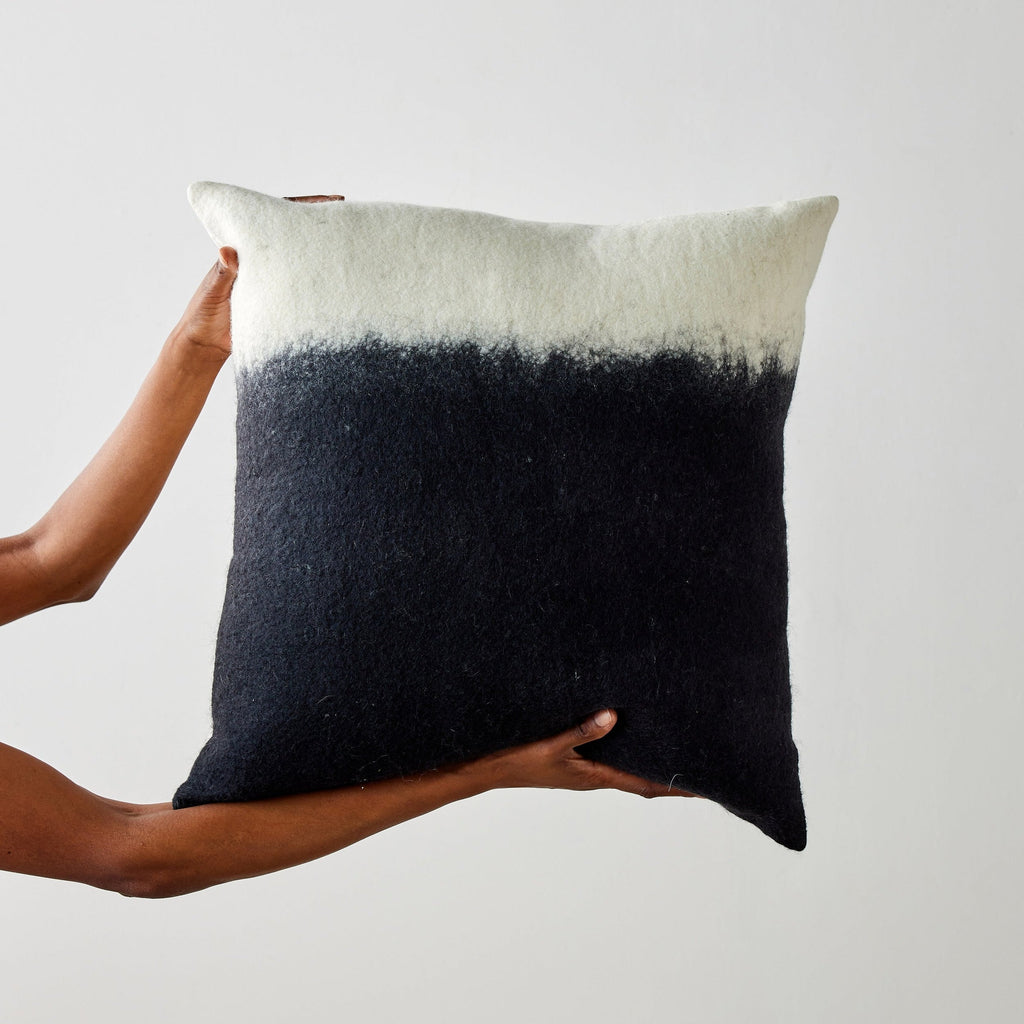 Eclipse Dip-Dyed Organic Wool Throw Pillow