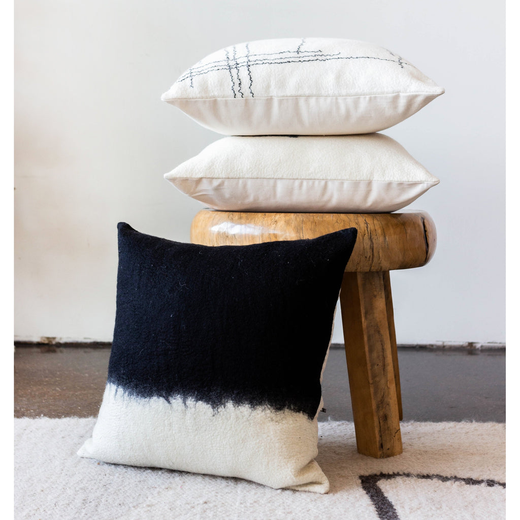 Eclipse Dip-Dyed Organic Wool Throw Pillow