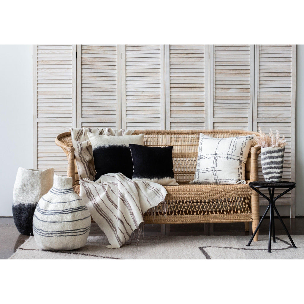 Eclipse Dip-Dyed Organic Wool Throw Pillow