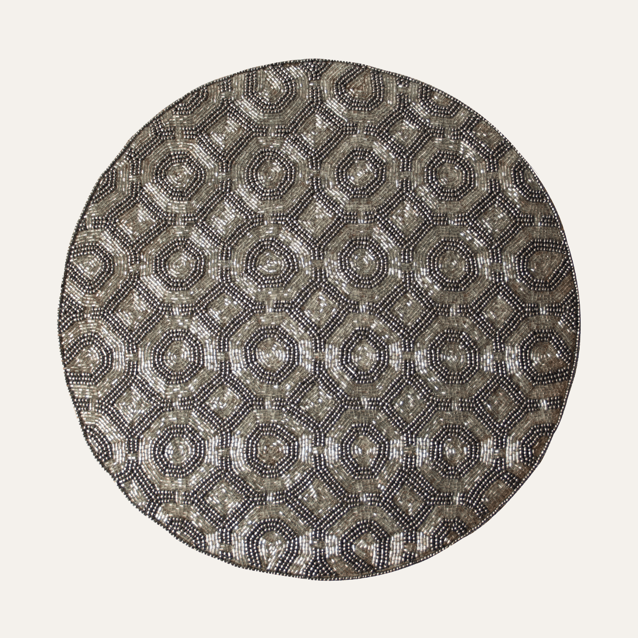 Elegant Beaded Round Placemats For Dining | Decozen