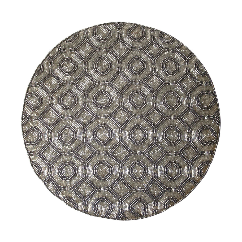 Elegant Beaded Round Placemats For Dining | Decozen