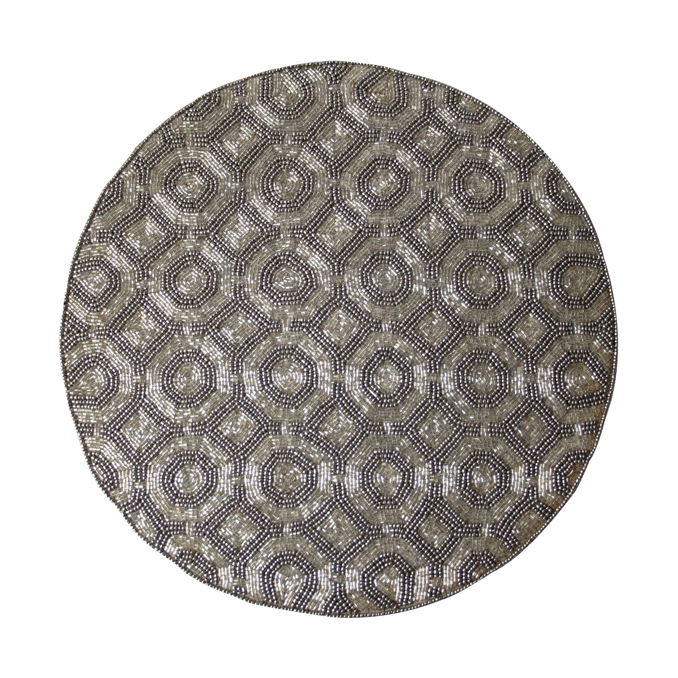 Elegant Beaded Round Placemats For Dining | Decozen