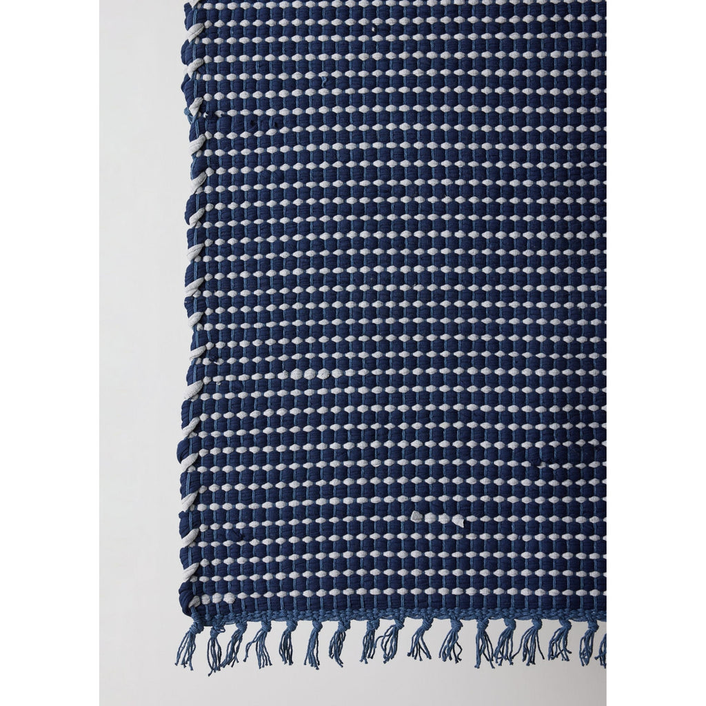 Riverweave Navy Blue Hand-Loomed Cotton Mat