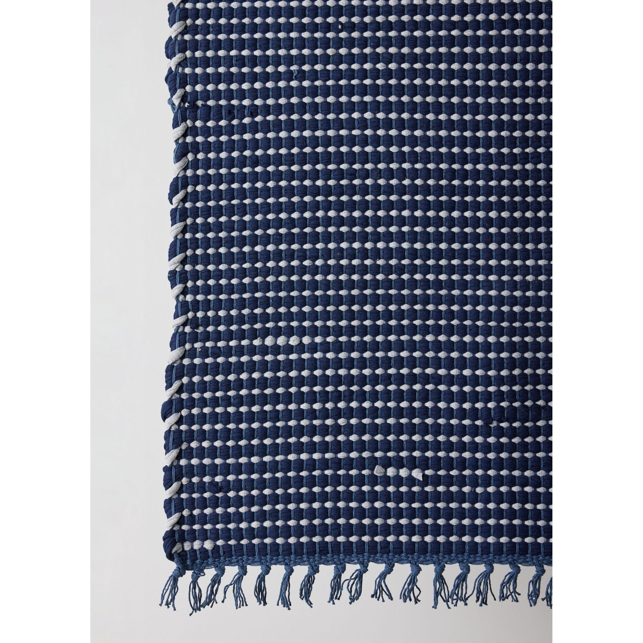 Riverweave Navy Blue Hand-Loomed Cotton Mat