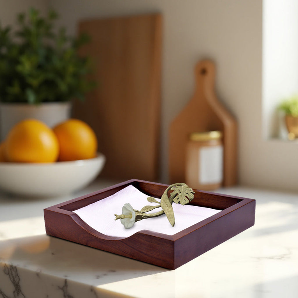 Elegant Handcrafted Solid Wood Napkin Holder | Decozen