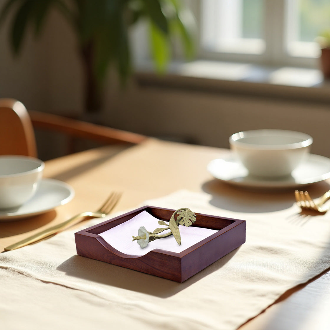Elegant Handcrafted Solid Wood Napkin Holder | Decozen