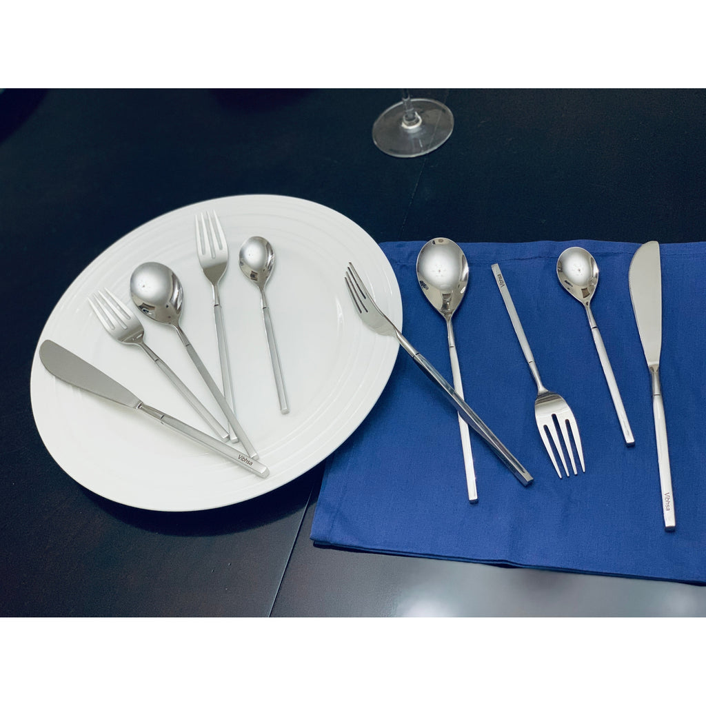 Elegant Modern Stainless Steel Flatware Set | Vibhsa