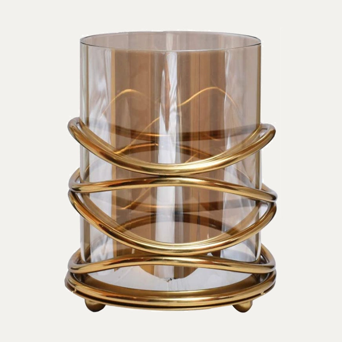 Elegant Swirl Design Glass Candle Holder | Decozen