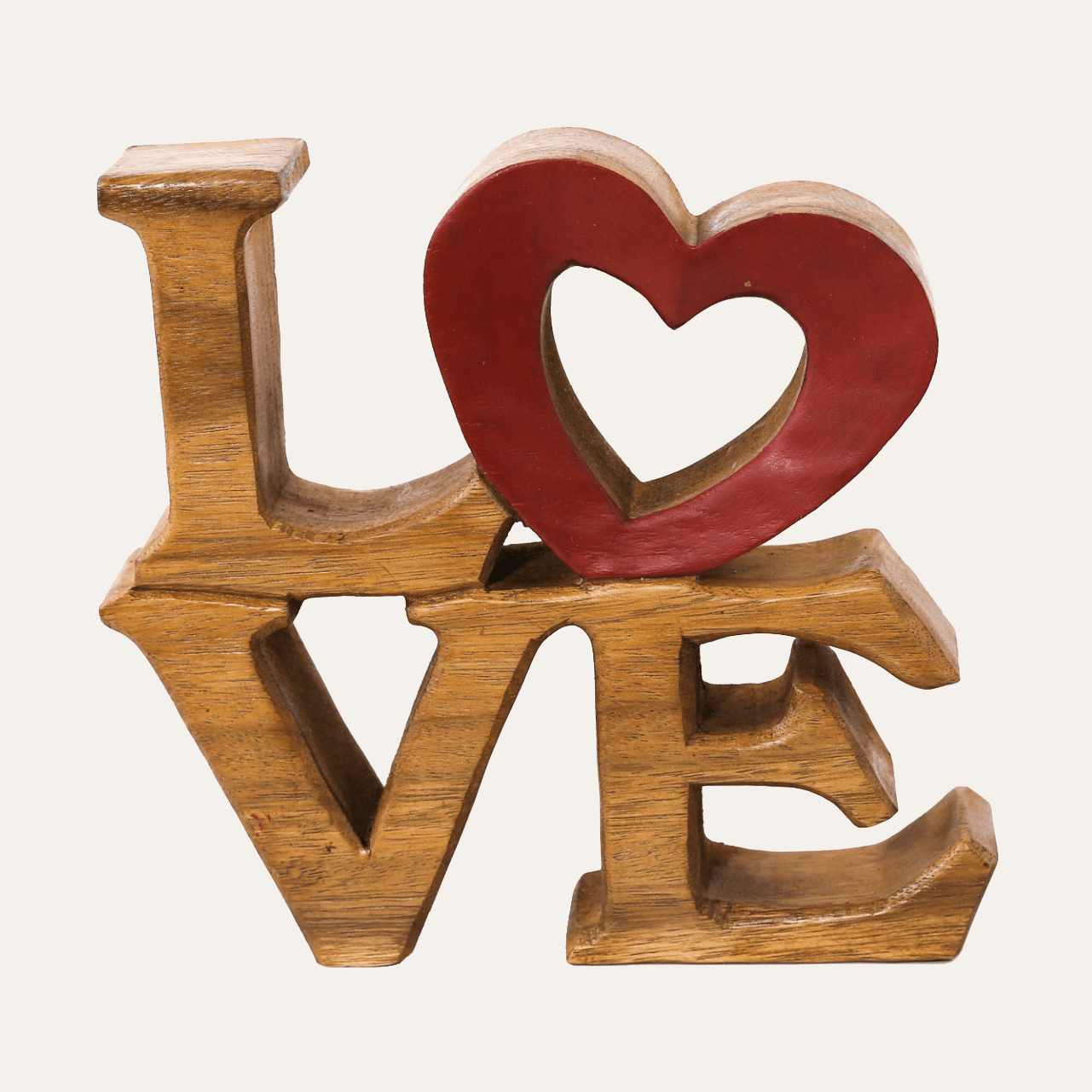 Elmija Enduring Love – Hand-Carved Wooden Sculpture, Handmade Decorative Home Art