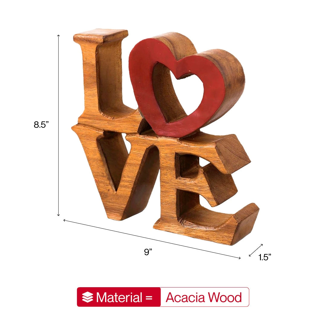 Elmija Enduring Love – Hand-Carved Wooden Sculpture, Handmade Decorative Home Art