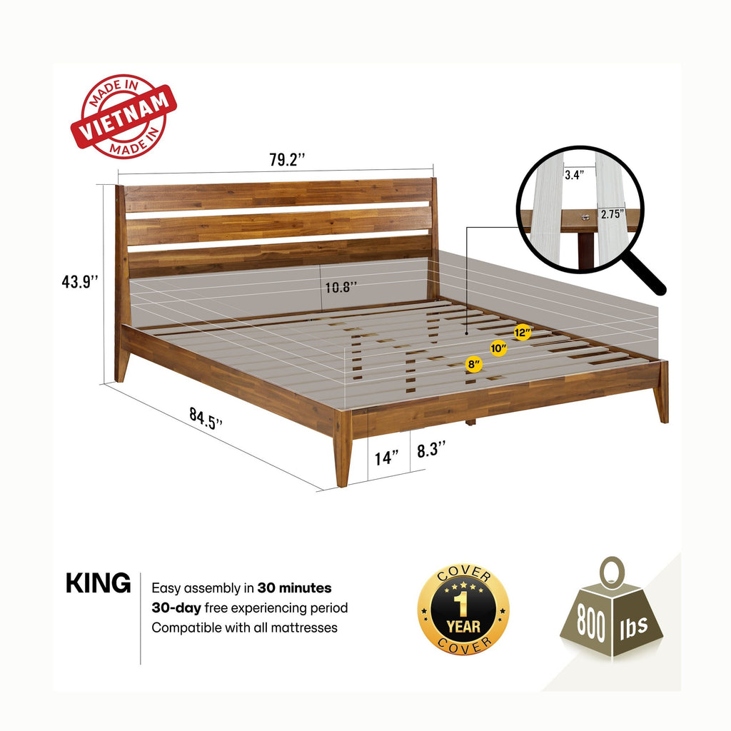 Emery Solid Wood Bed Frame