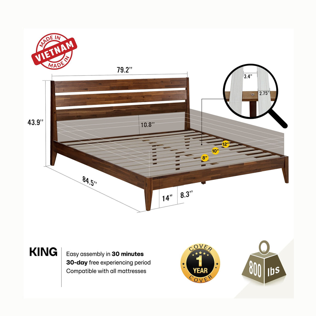 Emery Solid Wood Bed Frame