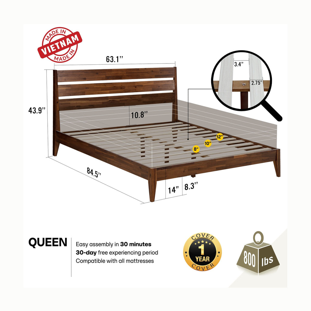 Emery Solid Wood Bed Frame