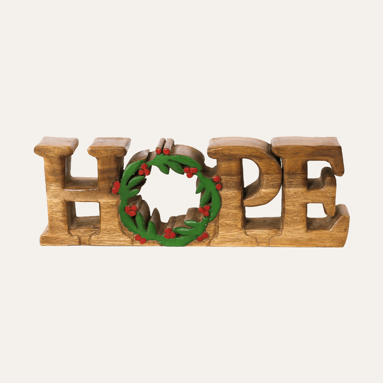 Endless Hope – Handmade Wooden Sculpture, Artistic Symbol of Faith and Light