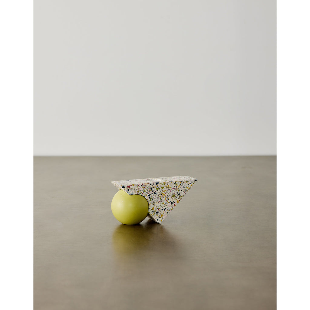 Equilibrium Bright Green & Pink Terrazzo Taper Candle Holder