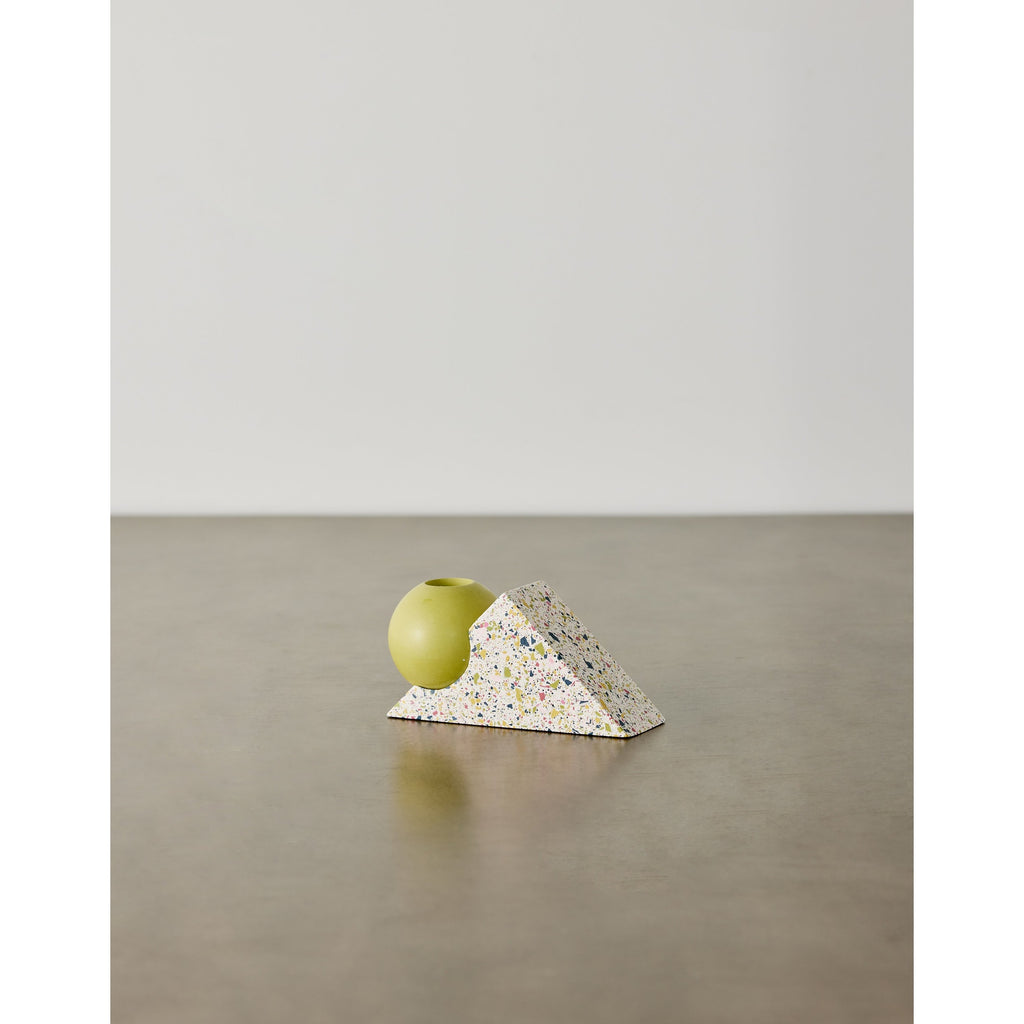 Equilibrium Bright Green & Pink Terrazzo Taper Candle Holder