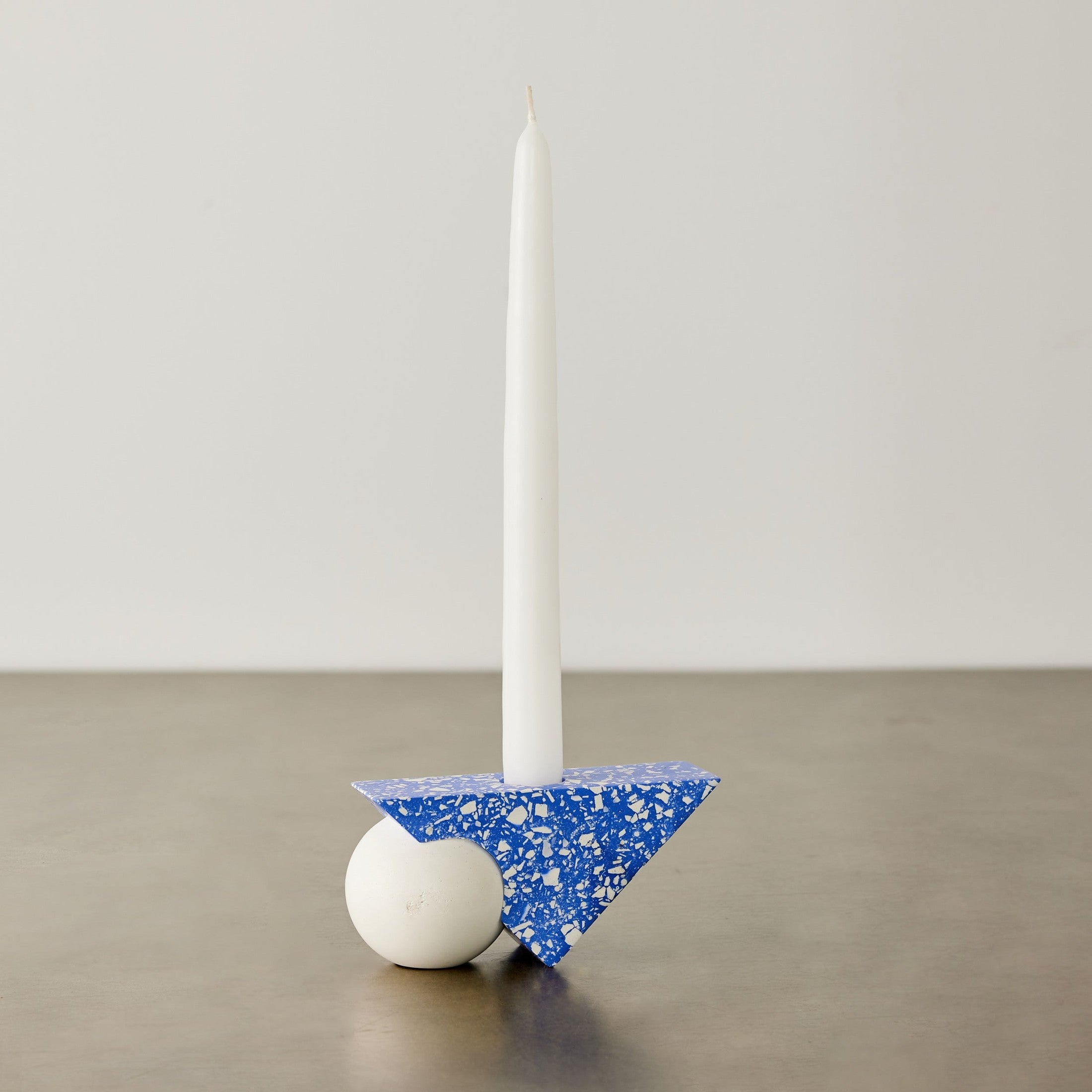 Equilibrium Cobalt Blue Terrazzo Taper Candle Holder