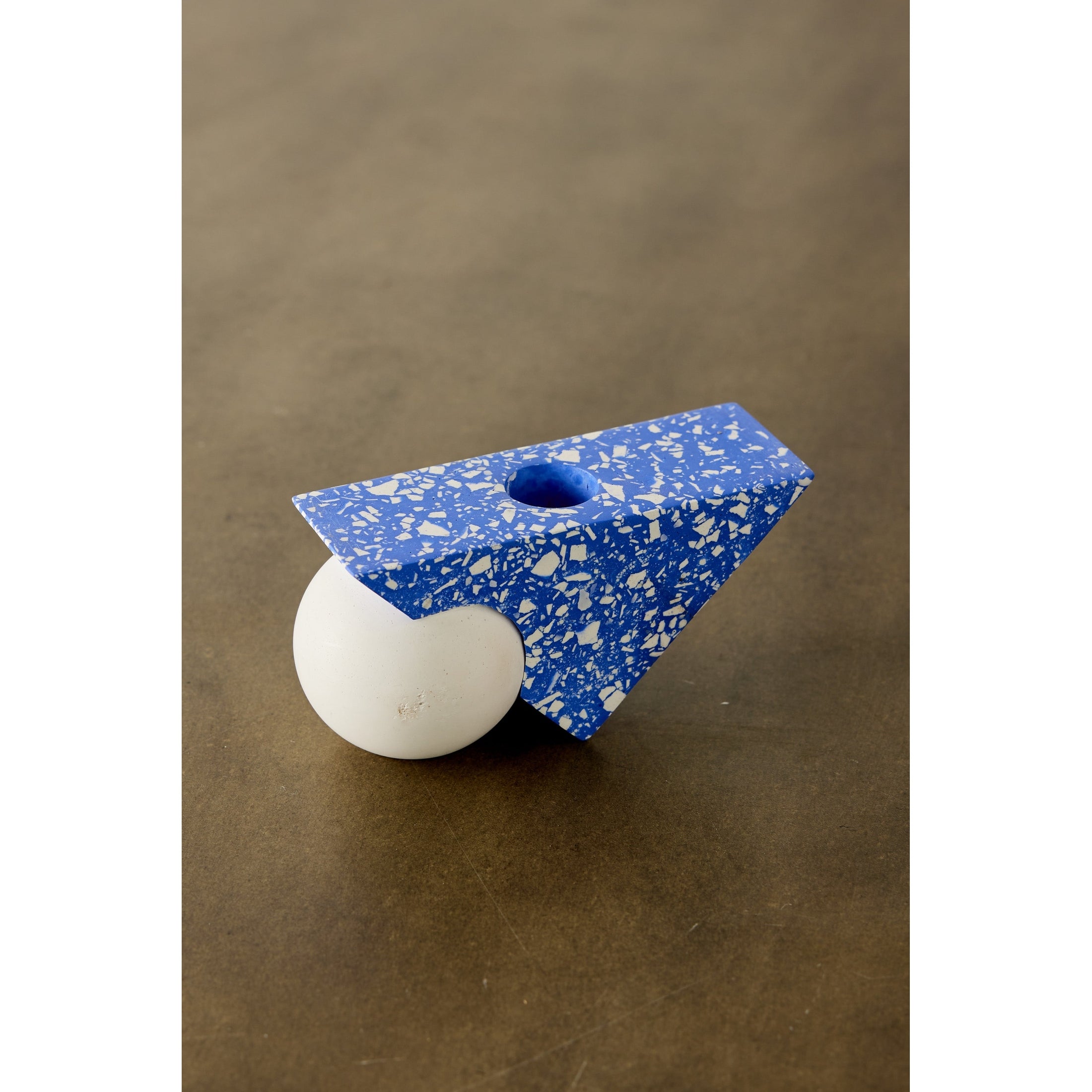 Equilibrium Cobalt Blue Terrazzo Taper Candle Holder