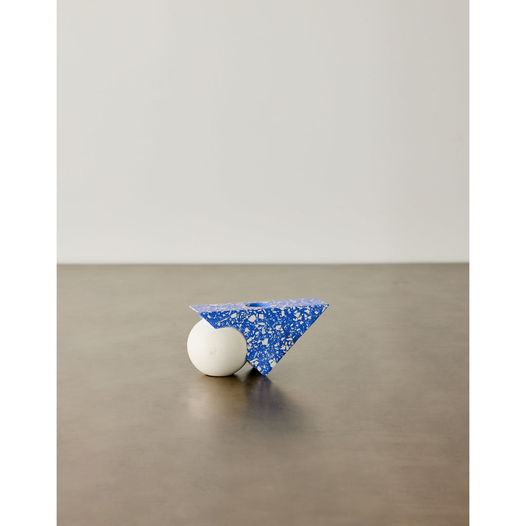 Equilibrium Cobalt Blue Terrazzo Taper Candle Holder