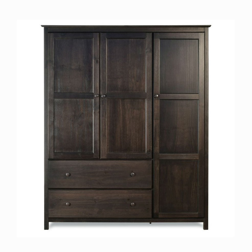 Espresso Wardrobe 3-Door | Sturdy Shaker Style Cabinet by HomePacific