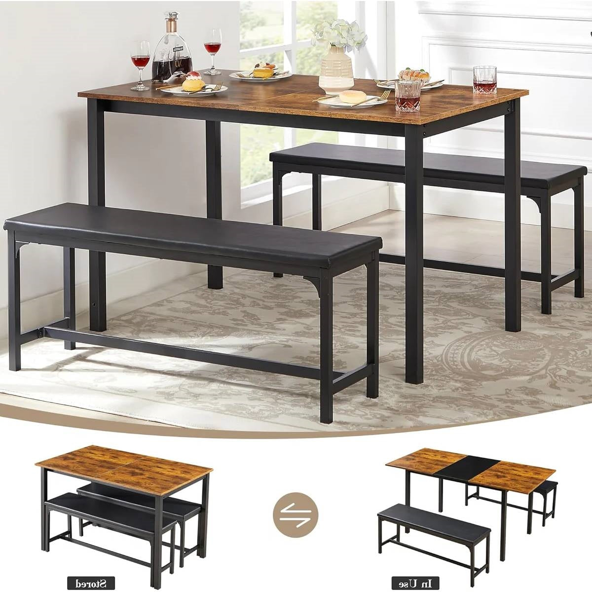 Expandable Modern Dining Set | Space Saving Design by HomePacific