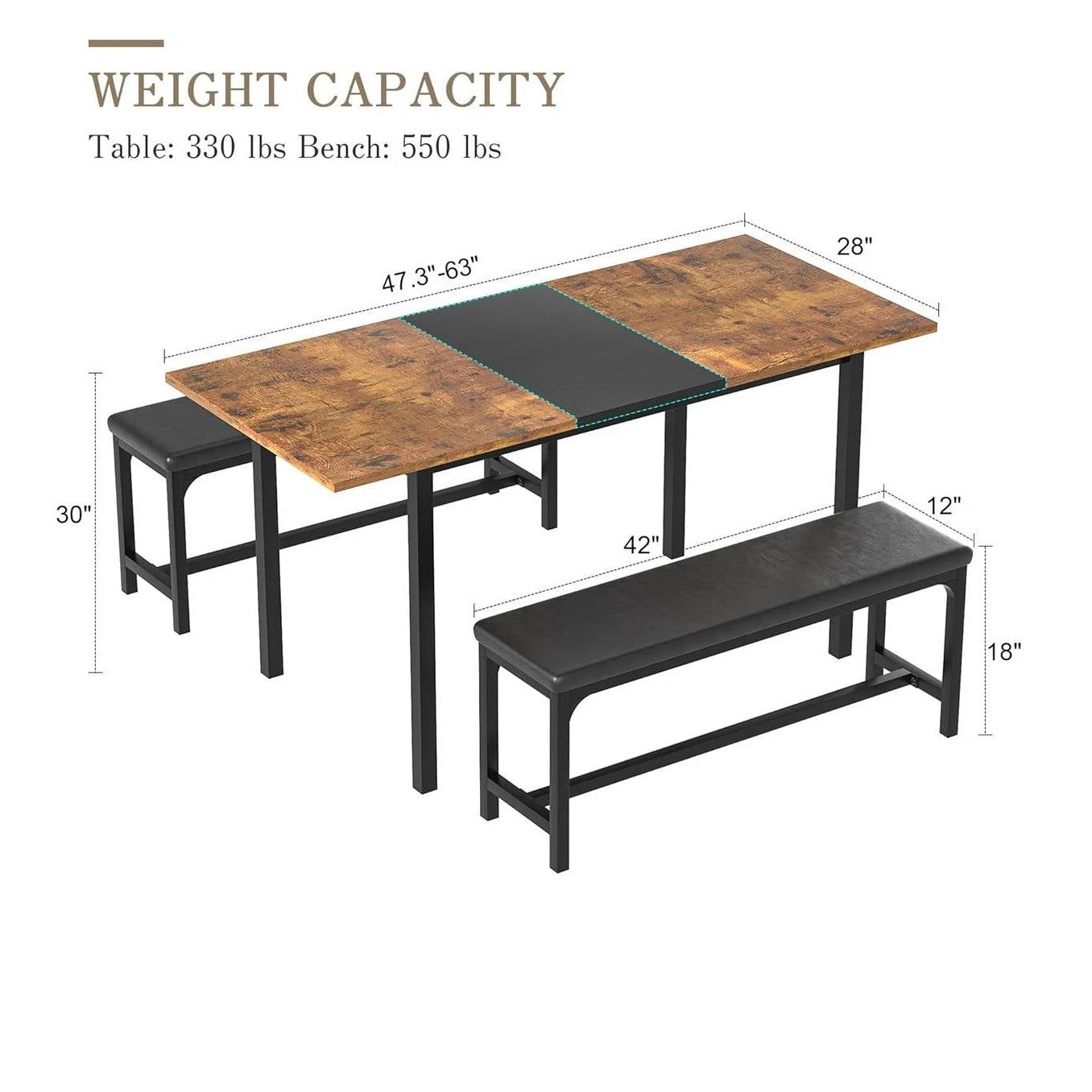 Expandable Modern Dining Set | Space Saving Design by HomePacific