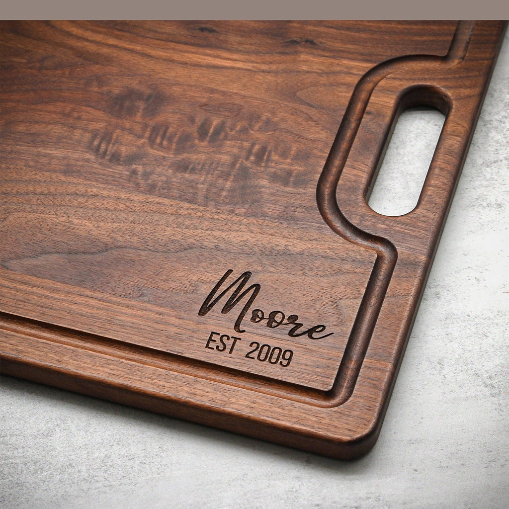 Extra Large Walnut Cutting Board, 24"x18" Charcuterie Serving Tray, Customizable Wedding Board, 100% Made in the USA