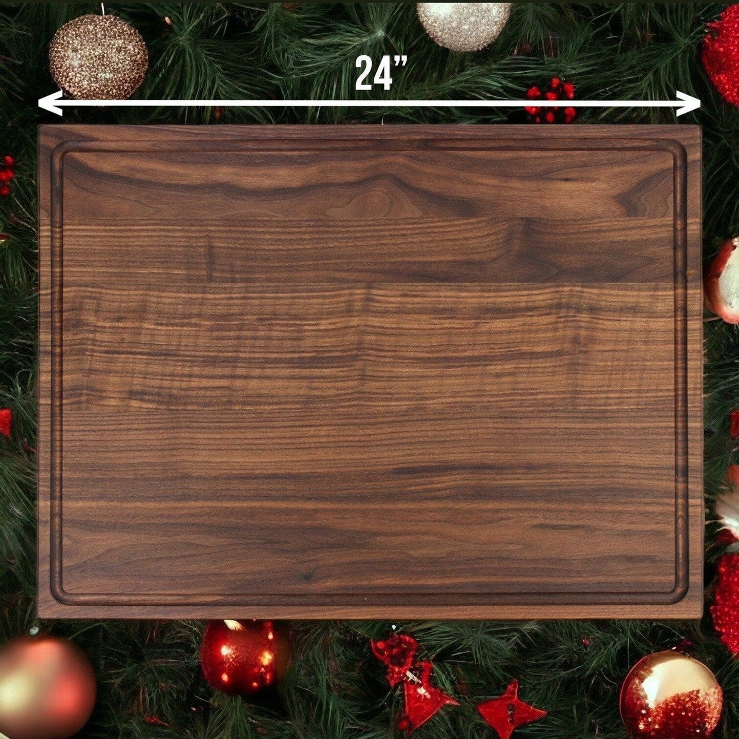 Extra Large Walnut Cutting Board, 24"x18" Charcuterie Serving Tray, Customizable Wedding Board, 100% Made in the USA