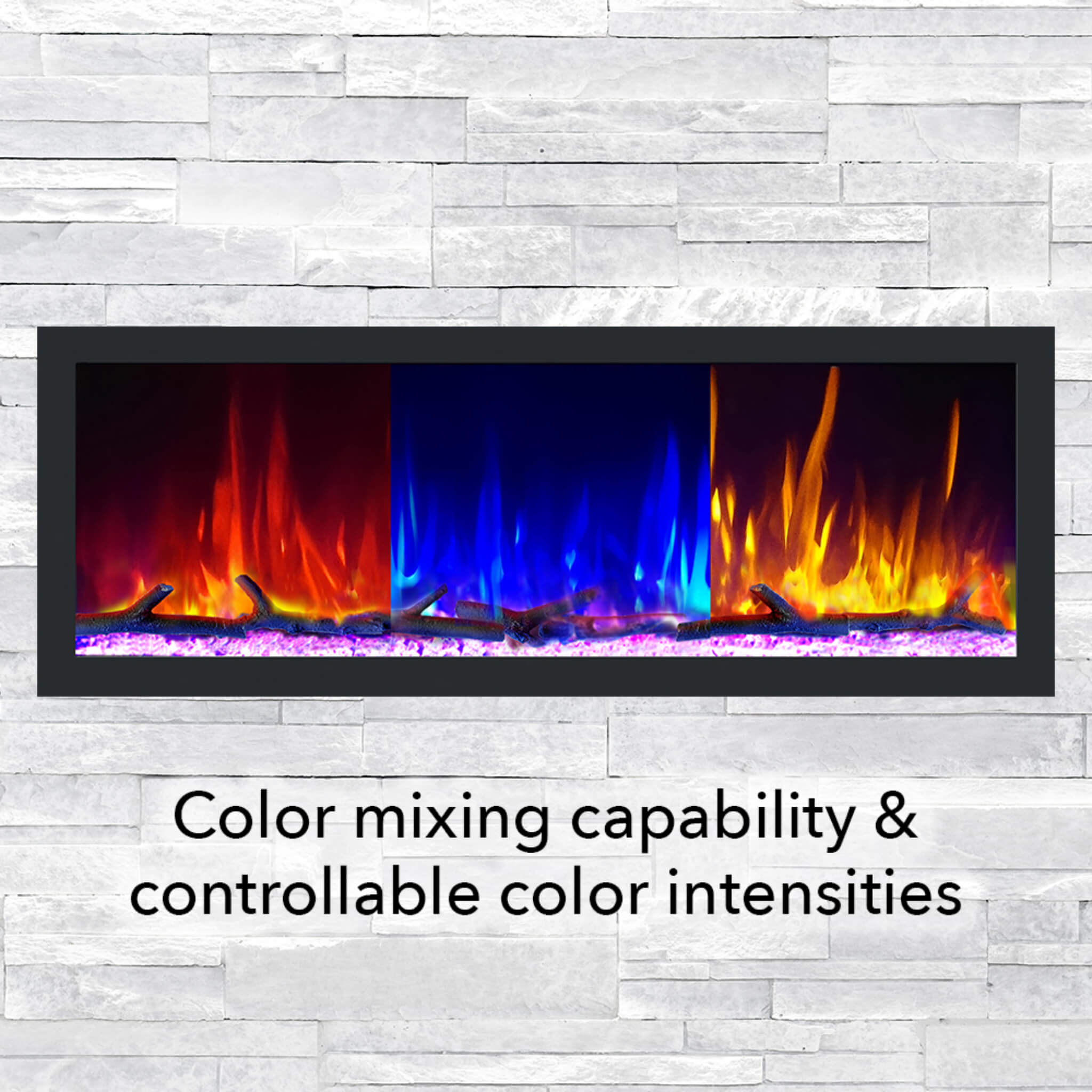 Extraordinary Hyperfunctional Rectilinear Electric Fireplace FrontFacing | SAKSBY WHOLESALE