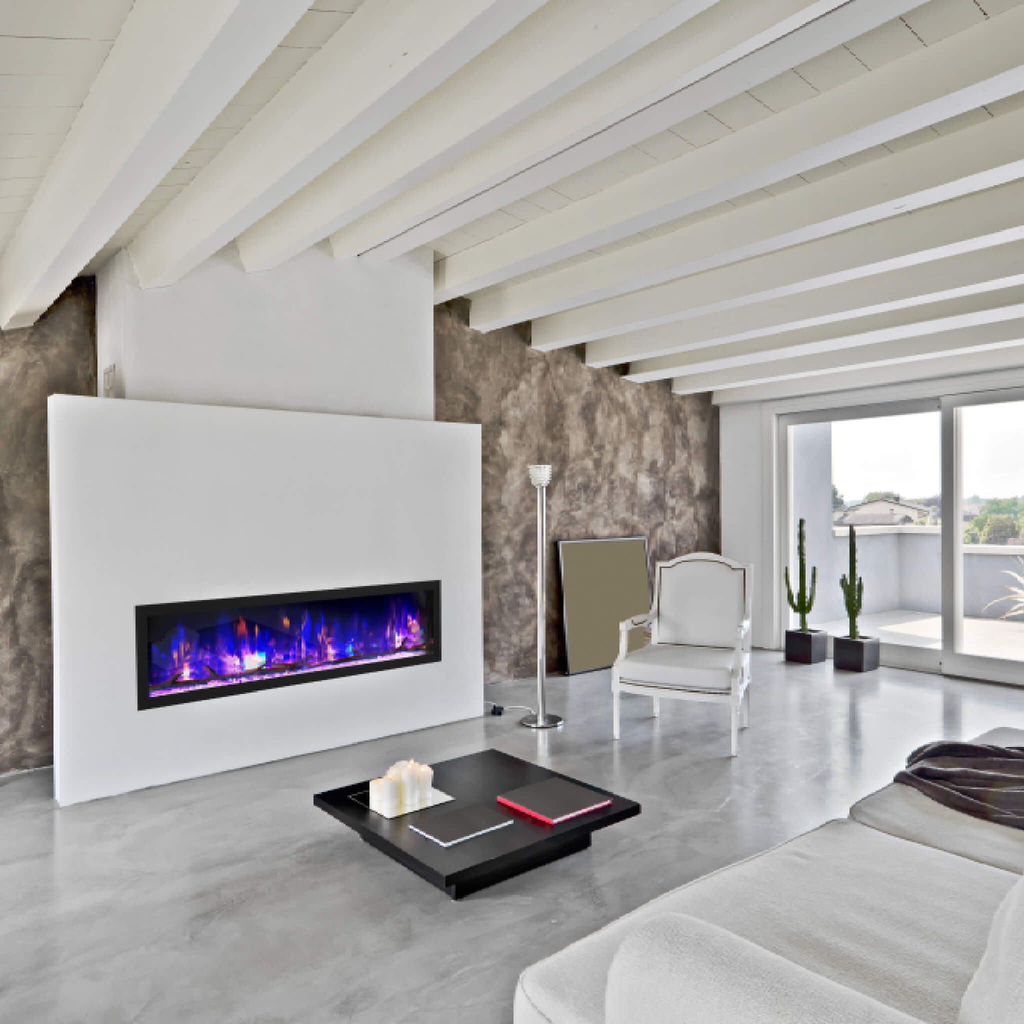 Extraordinary Hyperfunctional Rectilinear Electric Fireplace FrontFacing | SAKSBY WHOLESALE