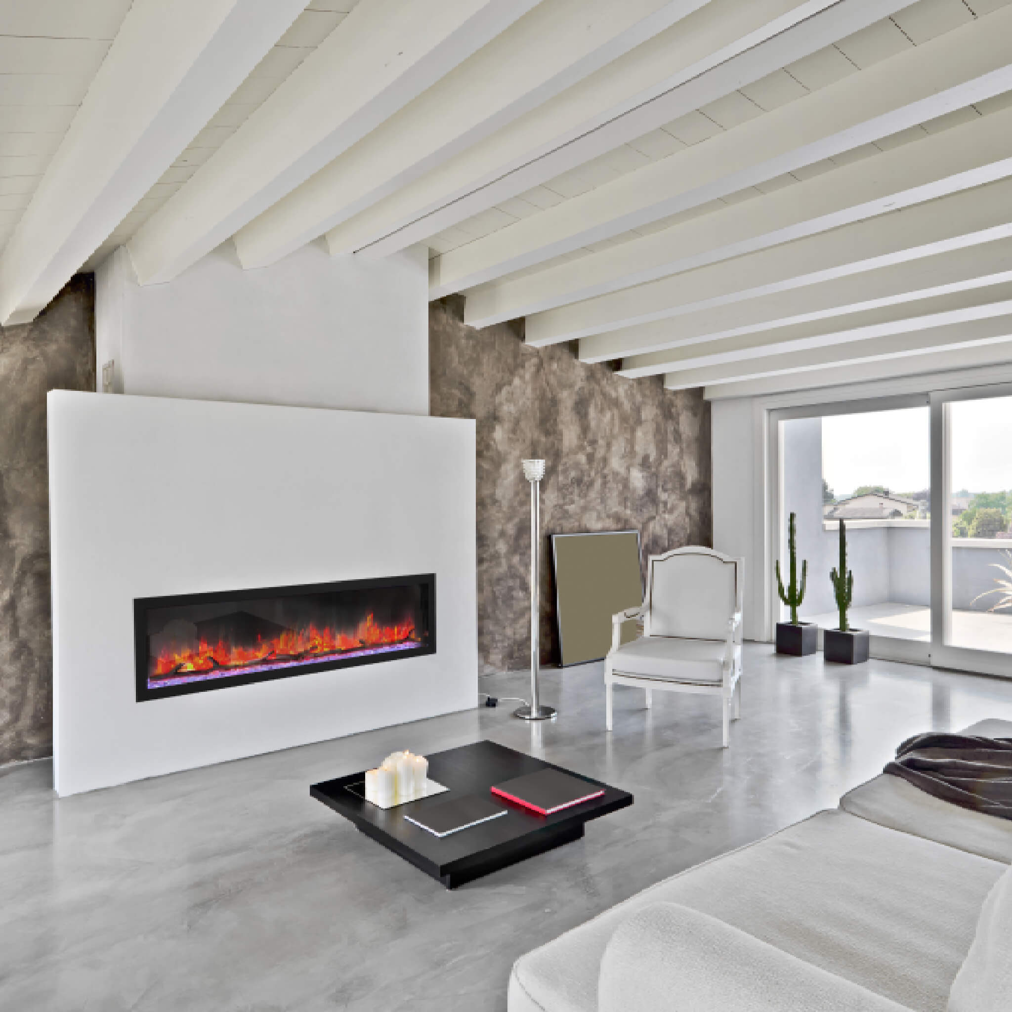 Extraordinary Hyperfunctional Rectilinear Electric Fireplace FrontFacing | SAKSBY WHOLESALE