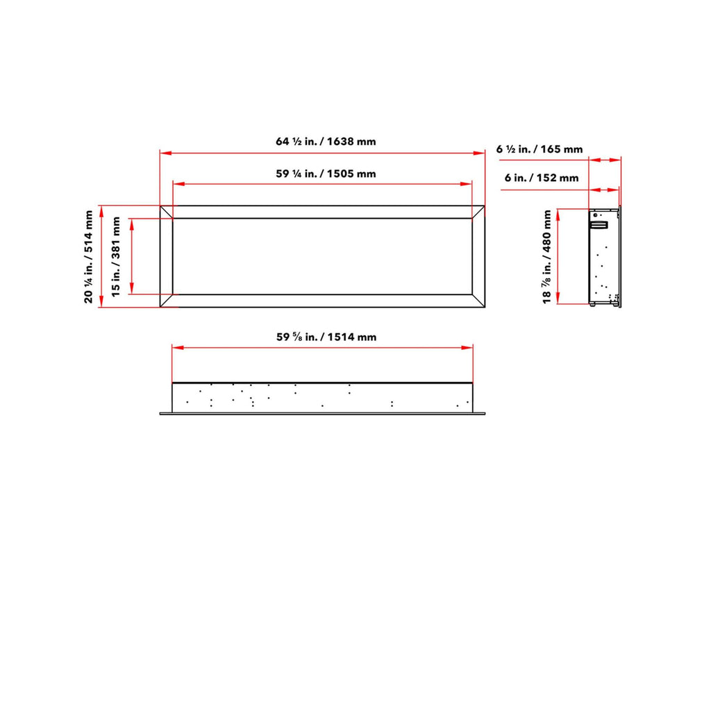 Extraordinary Hyperfunctional Rectilinear Electric Fireplace FrontFacing | SAKSBY WHOLESALE