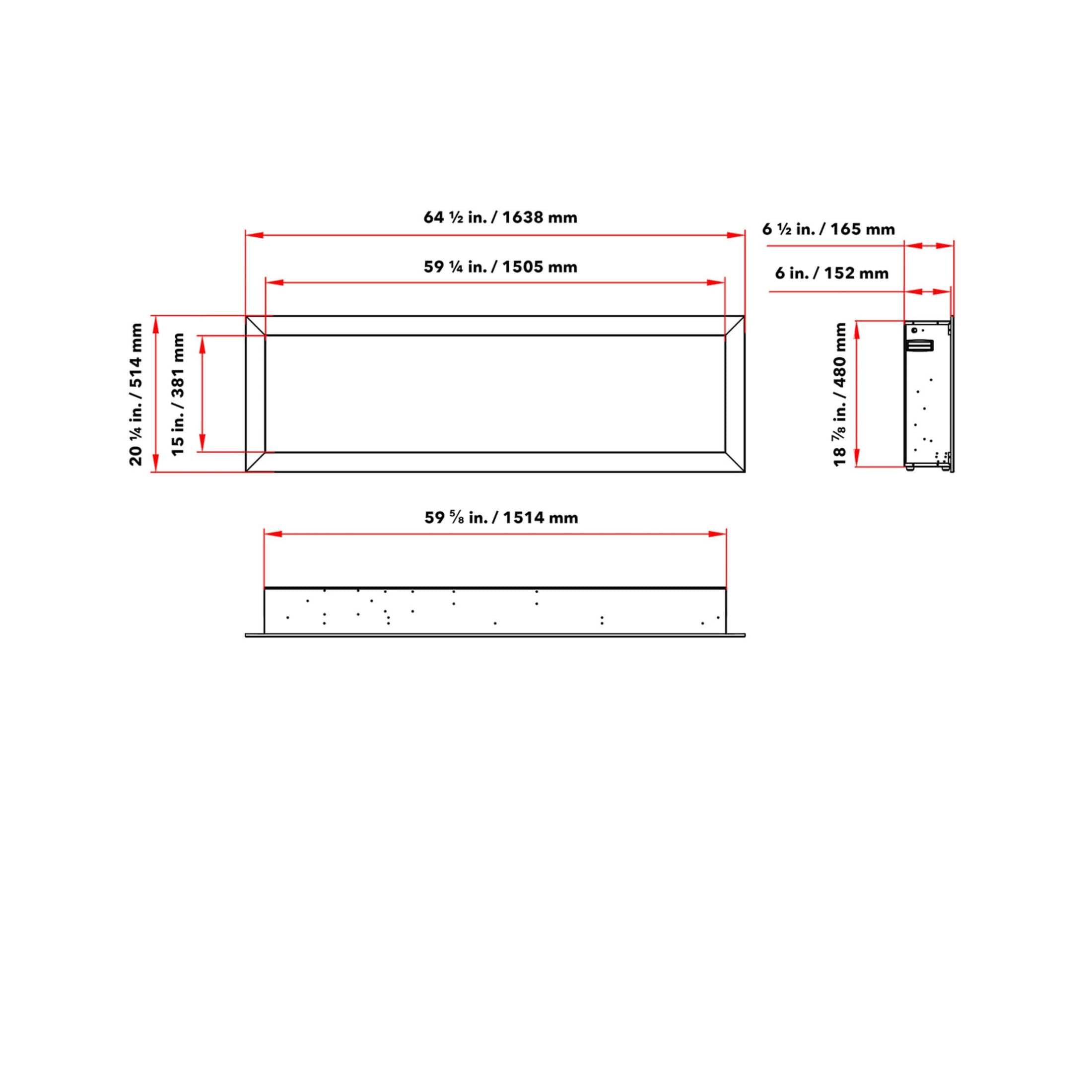 Extraordinary Hyperfunctional Rectilinear Electric Fireplace FrontFacing | SAKSBY WHOLESALE