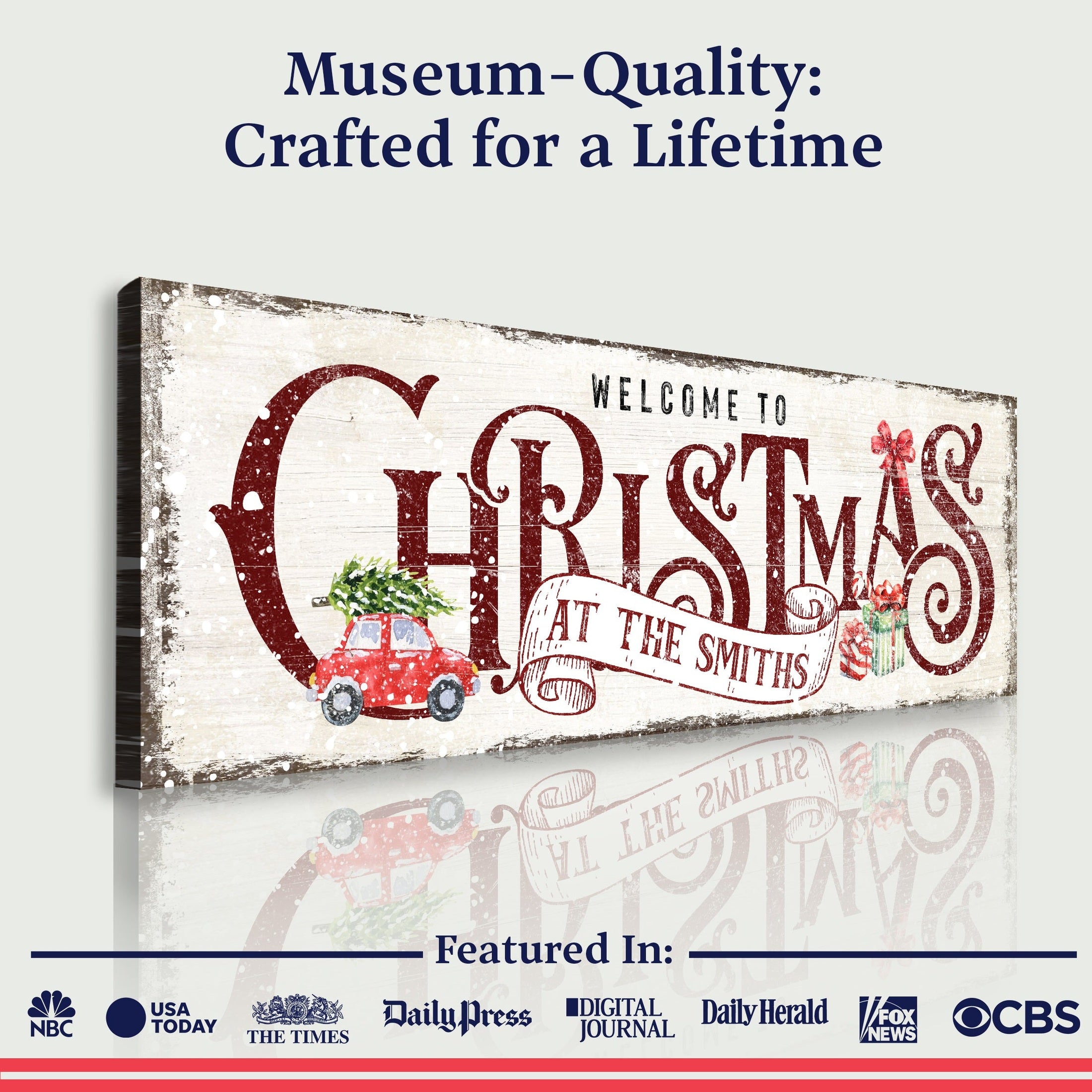 Family Welcome To Christmas Sign II