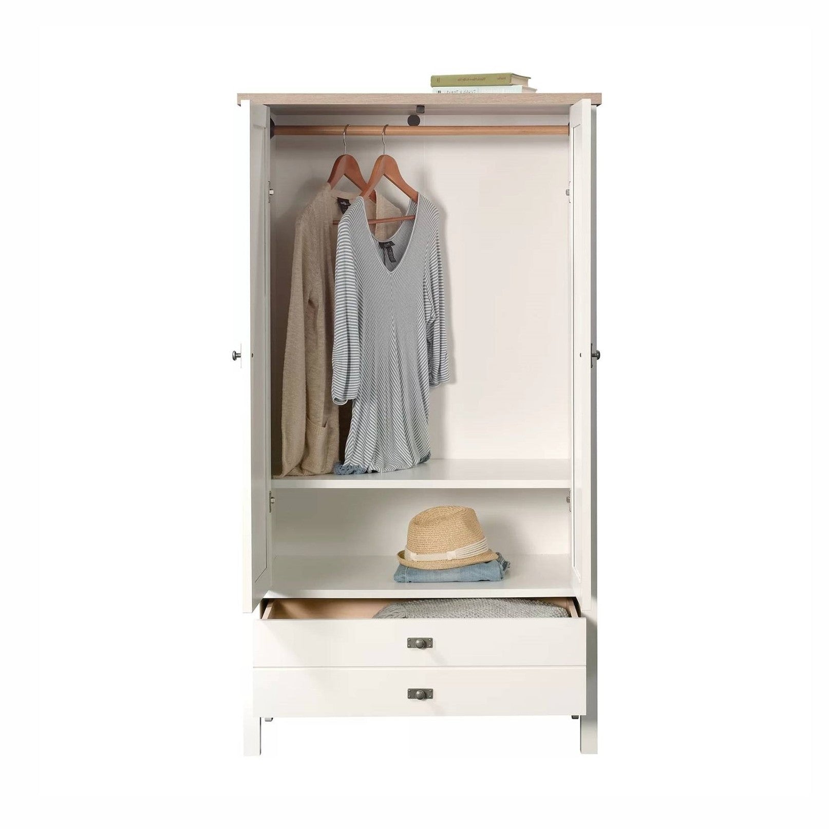 Farmhouse Bedroom Armoire Cabinet With Drawer | Enhanced Storage by HomePacific