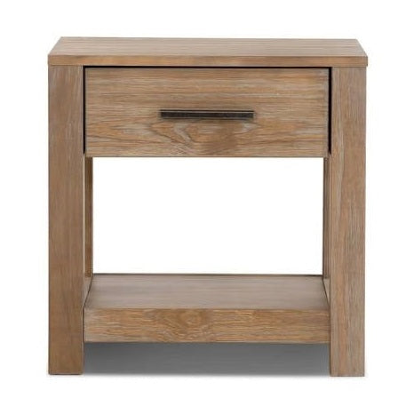 Farmhouse Traditional Rustic Pine Wood 1-Drawer Nightstand Bedside Table
