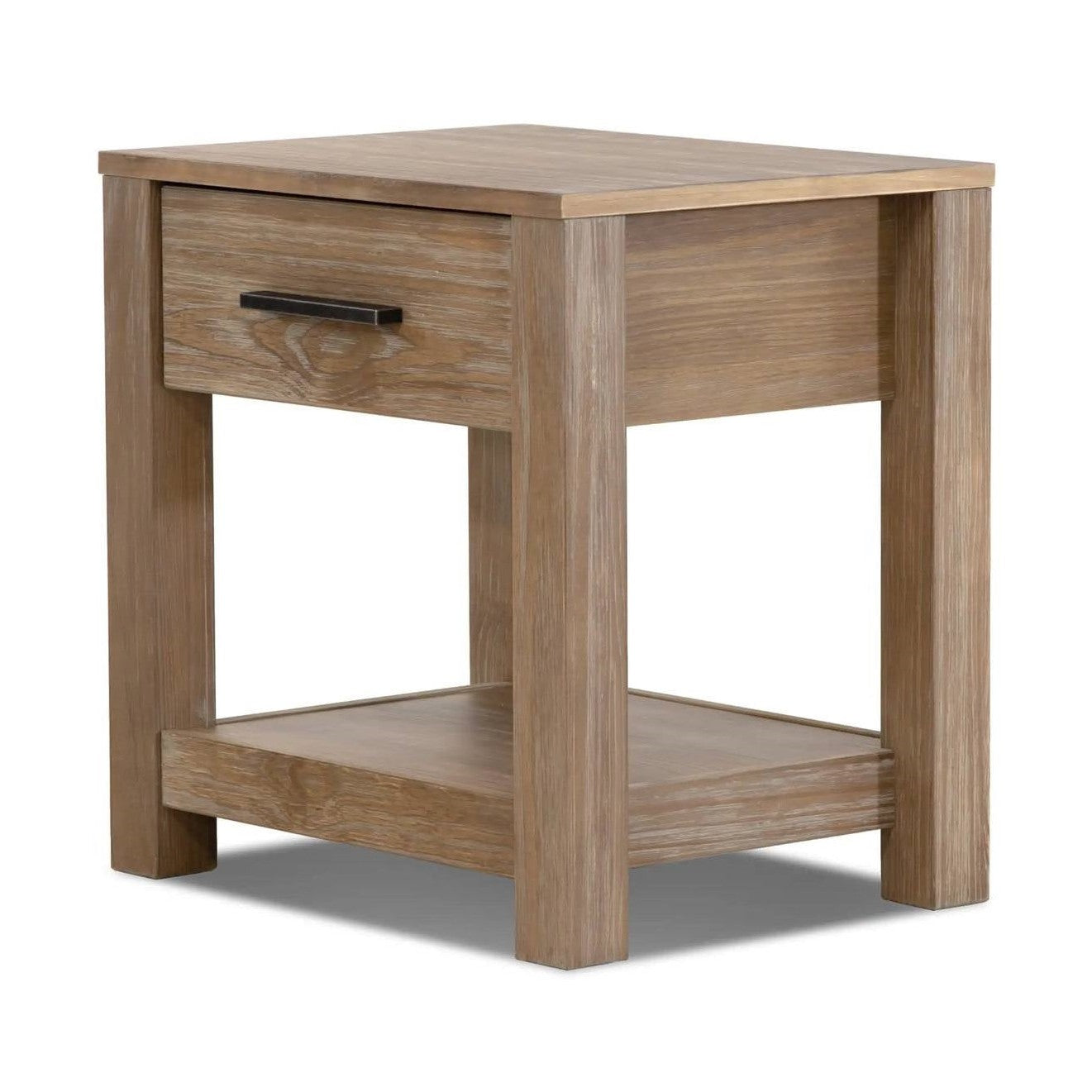 Farmhouse Traditional Rustic Pine Wood 1-Drawer Nightstand Bedside Table