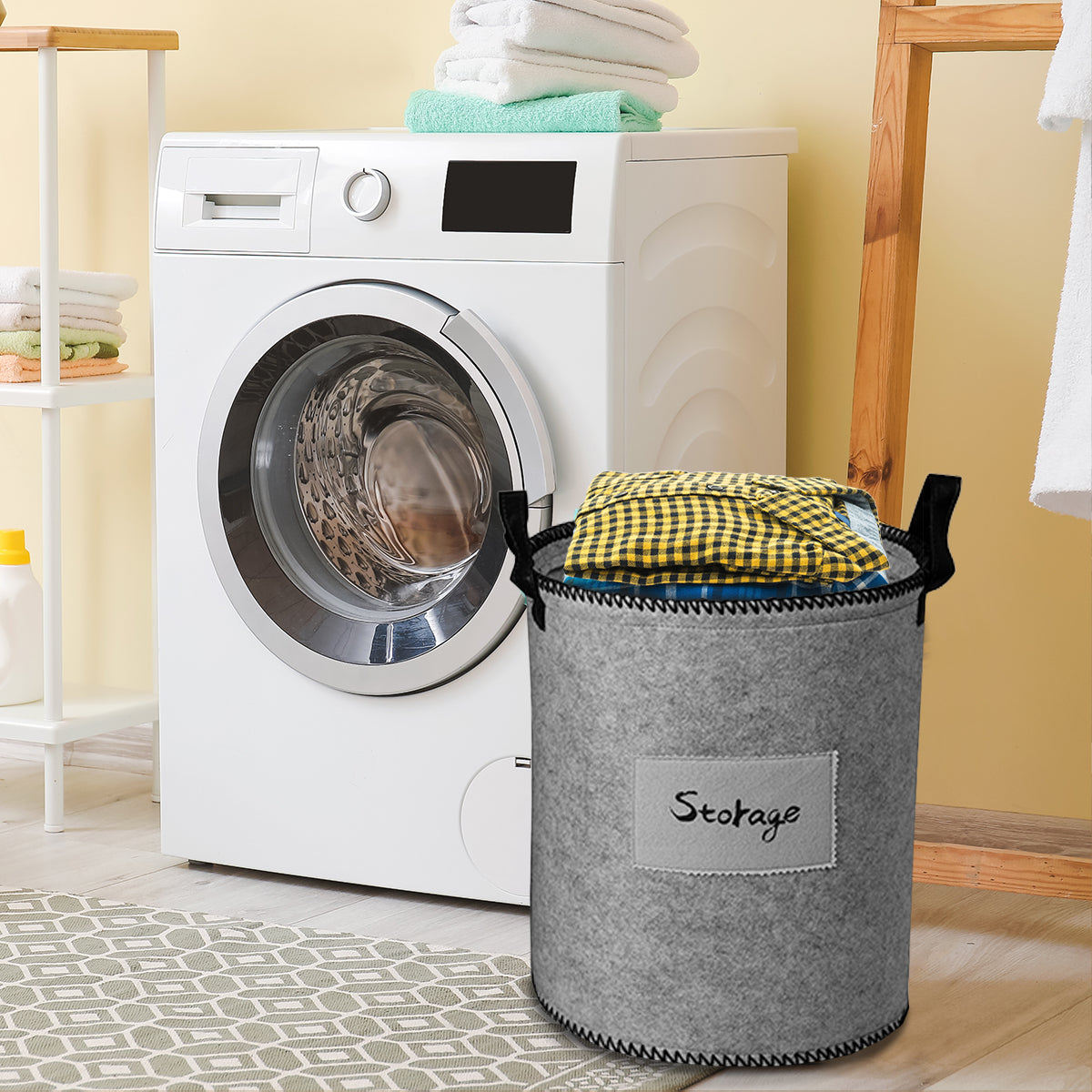 Felt Laundry Hampers Set of 3 | Decozen Durable Storage