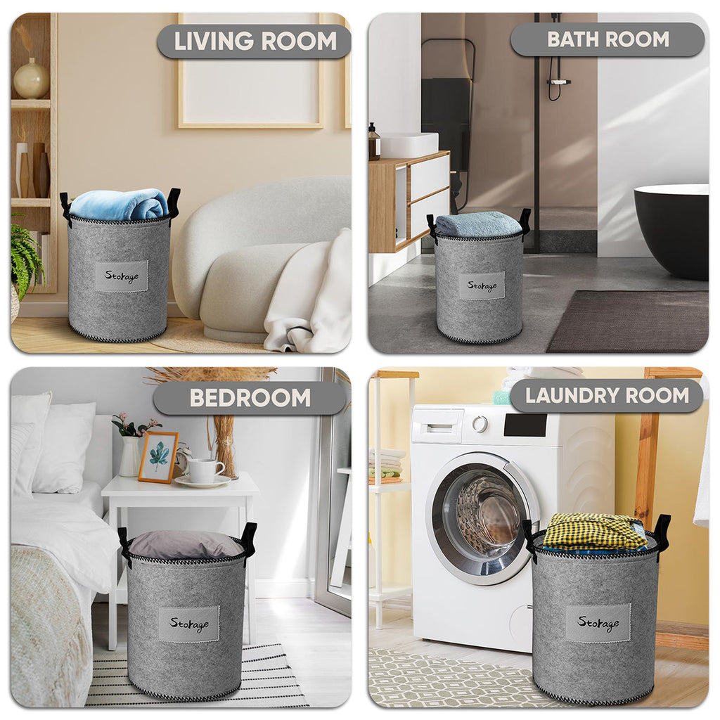 Felt Laundry Hampers Set of 3 | Decozen Durable Storage