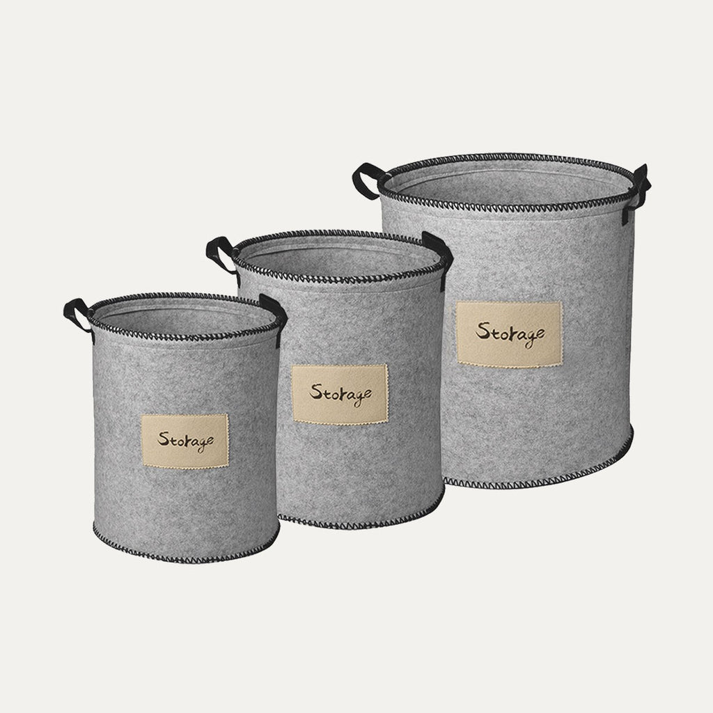 Felt Laundry Hampers Set of 3 | Decozen Durable Storage
