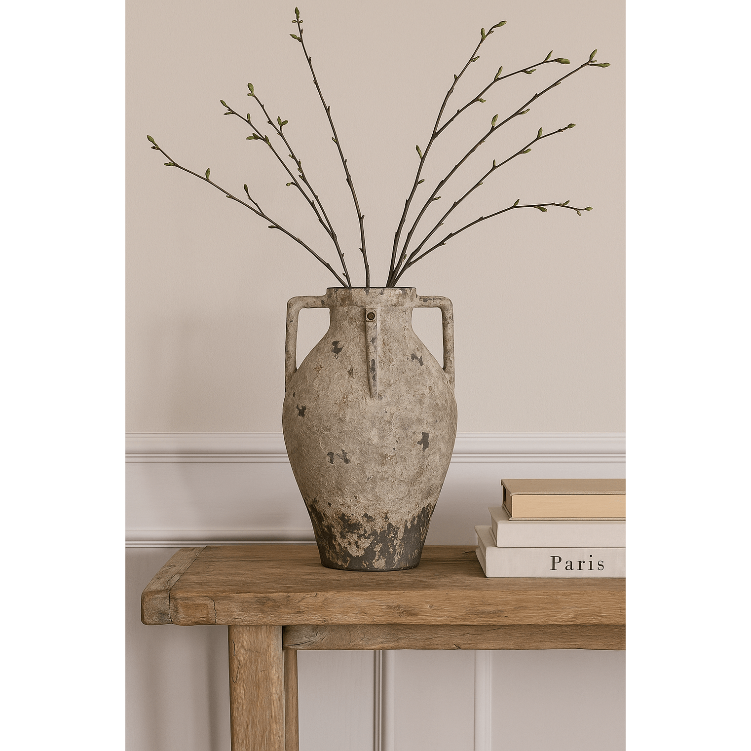 Found Metal Urn with Handles – Vintage-Inspired